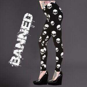 Banned UK Gothic/Punk Skull Leggings